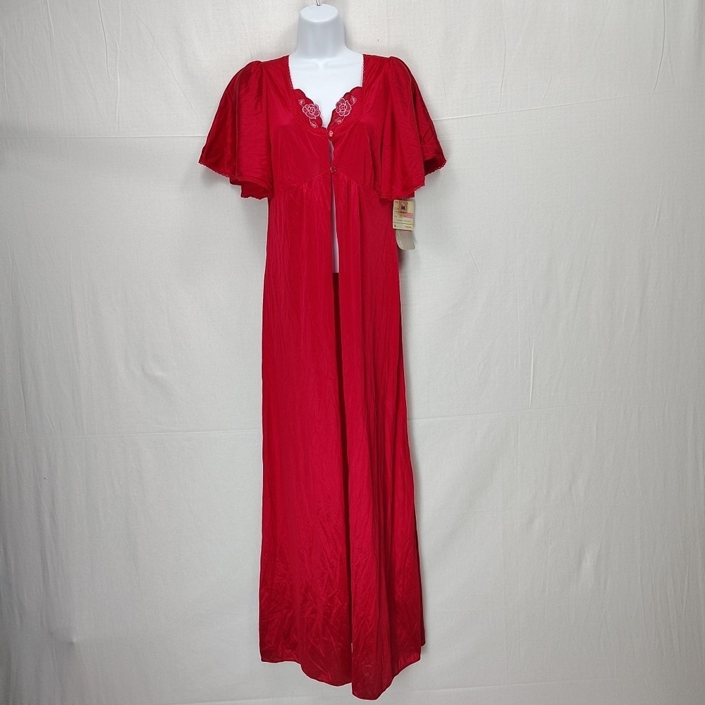 NOS Vtg JCPenney Captiva Long Sleep Coat Medium 2 Button Flutter Sleeve Coquette